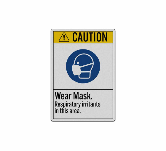 ANSI Warning Wear Mask Decal (Reflective)