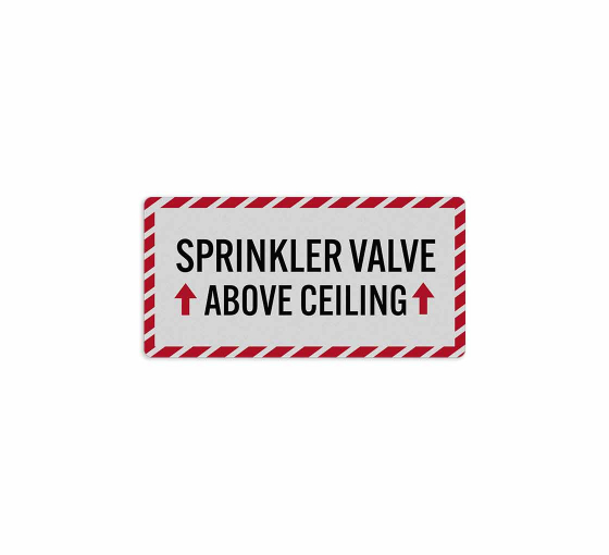 Sprinkler Valve Above Ceiling Decal (Reflective)