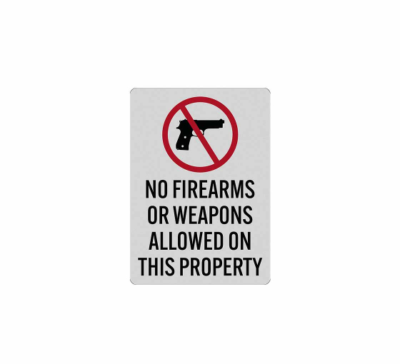 No Firearms Or Weapons Allowed Property Decal (Reflective)