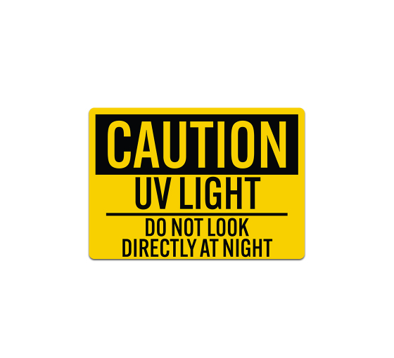 UV Light Do Not Look Directly Decal (Non Reflective)