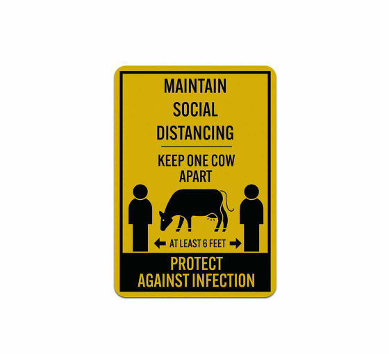 Social Distancing Keep One Cow Apart Decal (Reflective)