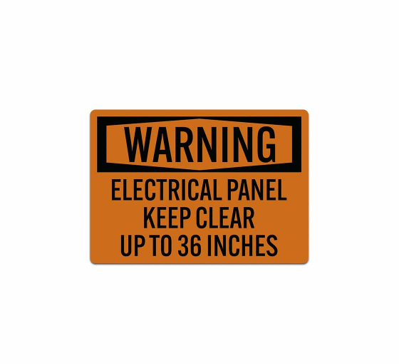 OSHA Warning Electrical Panel Keep Clear Decal (Reflective)