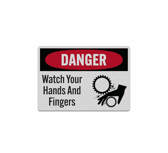 OSHA Danger Watch Your Hands Decal (Reflective)