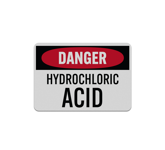 OSHA Danger Hydrochloric Acid Decal (Reflective)