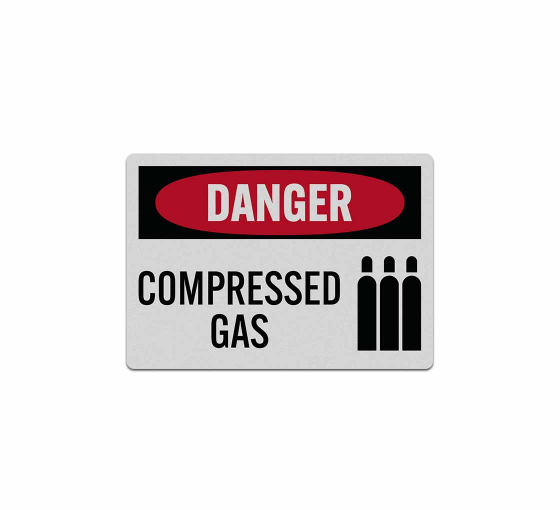 Compressed Gas Warning Decal (Reflective)