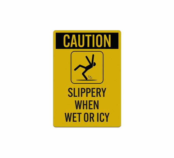Slippery When Wet Or Icy Decal (Reflective)