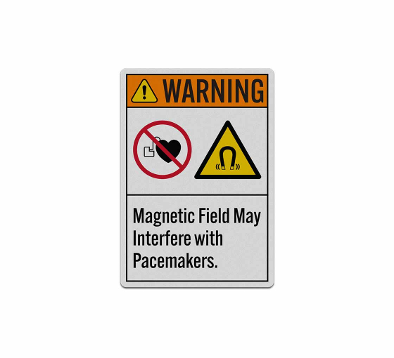Magnetic Field May Interfere With Pacemakers Decal (Reflective)
