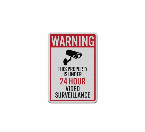 Warning 24 Hour Surveillance Decal (Reflective)