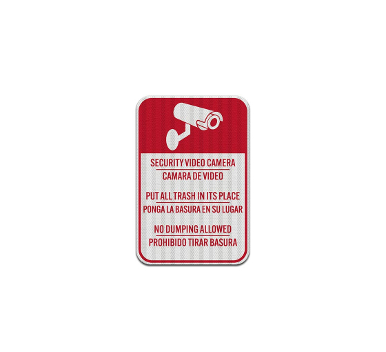 Bilingual Video Surveillance Aluminum Sign (EGR Reflective)