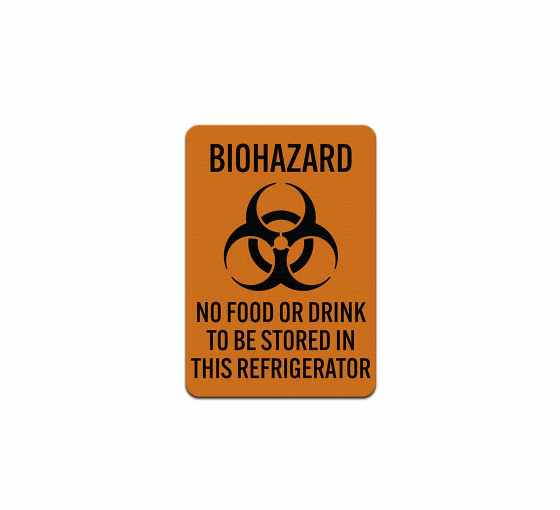 No Food Or Drink To Be Stored In This Refrigerator Decal (Reflective)