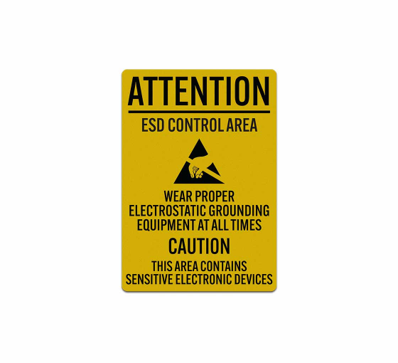 Wear Proper Electrostatic Grounding Equipment At All Times Decal (Reflective)