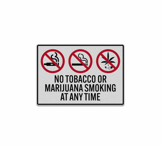 No Tobacco Or Marijuana Smoking Decal (Reflective)