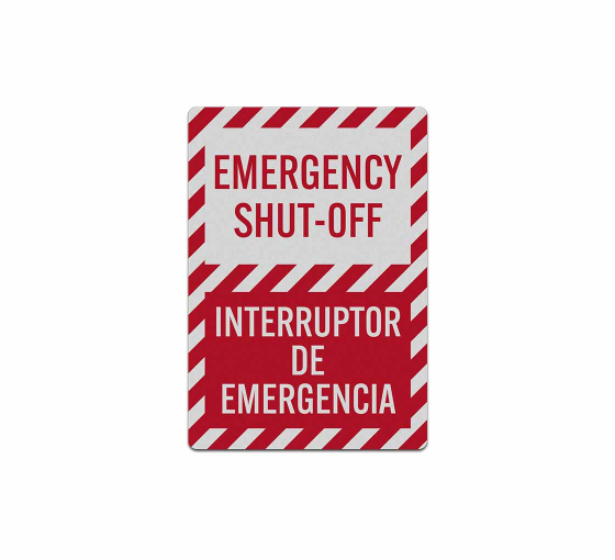 Bilingual Emergency Shut Off Decal (Reflective)