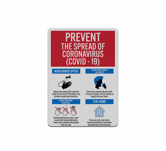 Prevent The Spread Wash Hands Cover Your Cough Decal (Reflective)