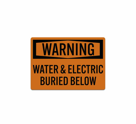 OSHA Water & Electric Buried Decal (Reflective)