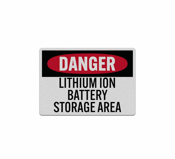 Lithium Ion Battery Storage Area Decal (Reflective)