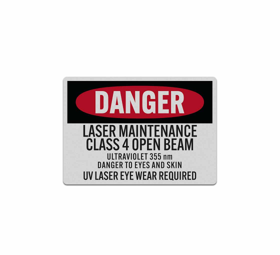 Laser Maintenance Class 4 Decal (Reflective)