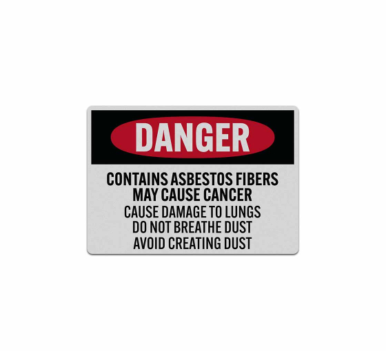 Asbestos Warning Decal (Reflective)