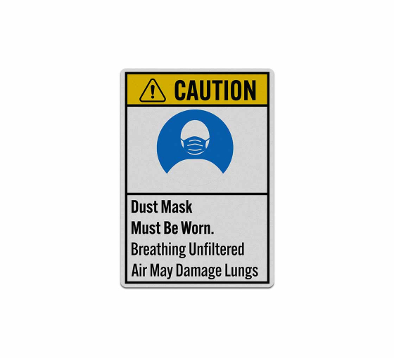 ANSI Dust Mask Must Be Worn Decal (Reflective)