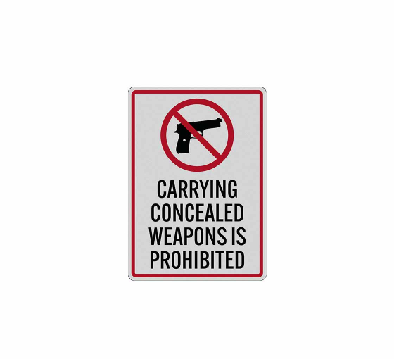 Carrying Concealed Weapons Is Prohibited Decal (Reflective)