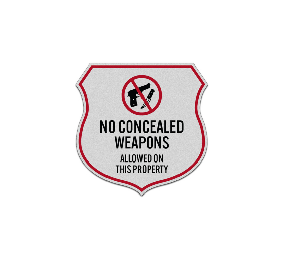 No Concealed Weapons Decal (Reflective)