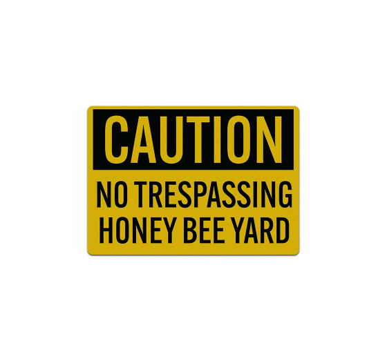 OSHA No Trespassing Honey Bee Yard Decal (Reflective)