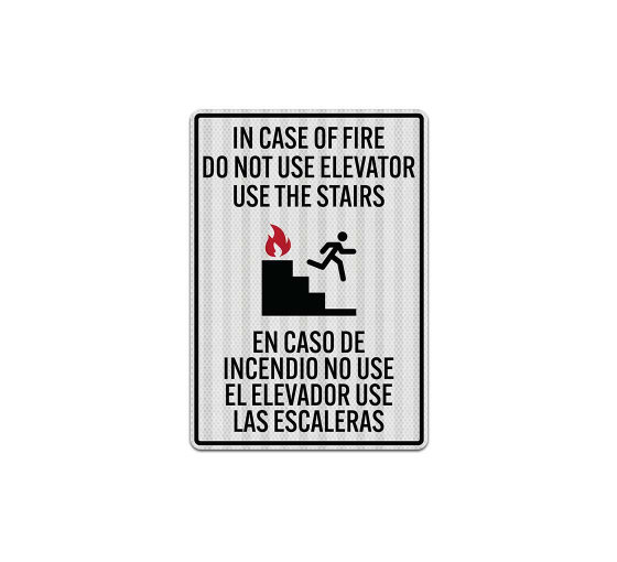 Elevator Fire Use Stairs Decal (EGR Reflective)