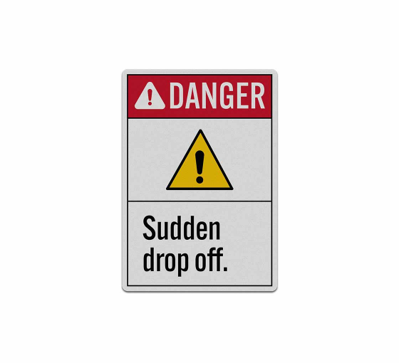 ANSI Sudden Drop Off Decal (Reflective)