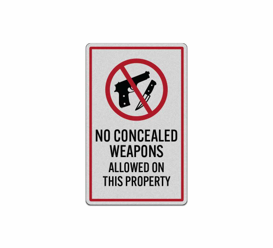 No Concealed Weapons Allowed On This Property Decal (Reflective)