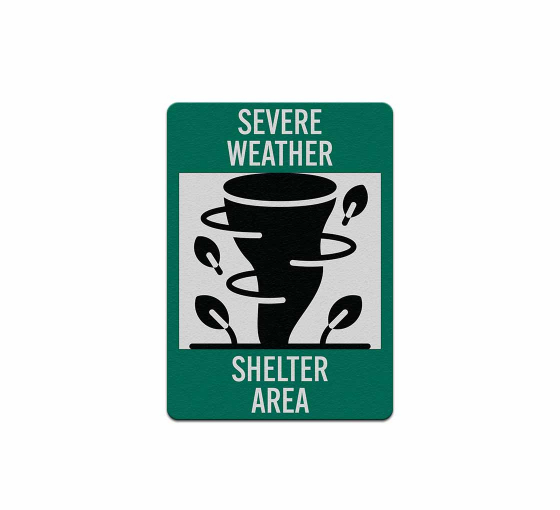 Fire & Emergency Severe Weather Shelter Area Aluminum Sign (Reflective)