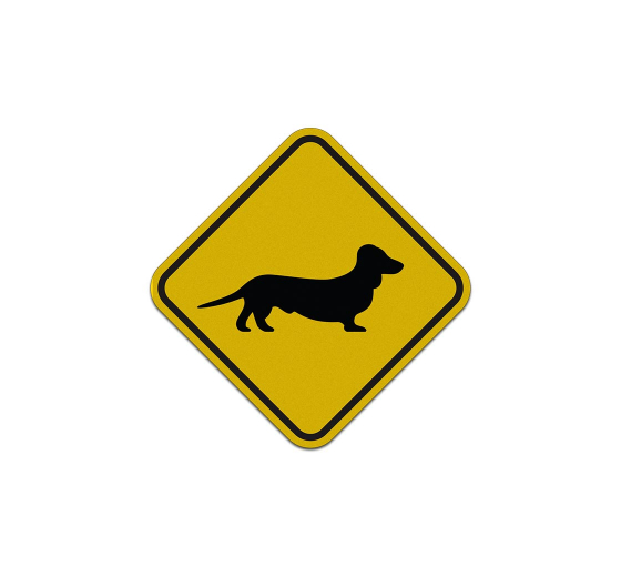 Dachshund Guard Dog Symbol Aluminum Sign (Reflective)