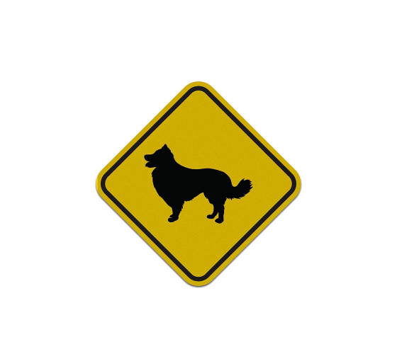 Border Collie Guard Dog Symbol Aluminum Sign (Reflective)