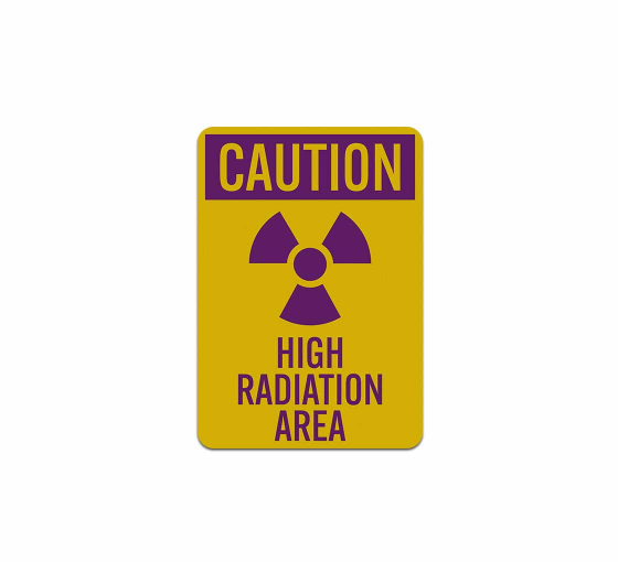 High Radiation Area Aluminum Sign (Reflective)