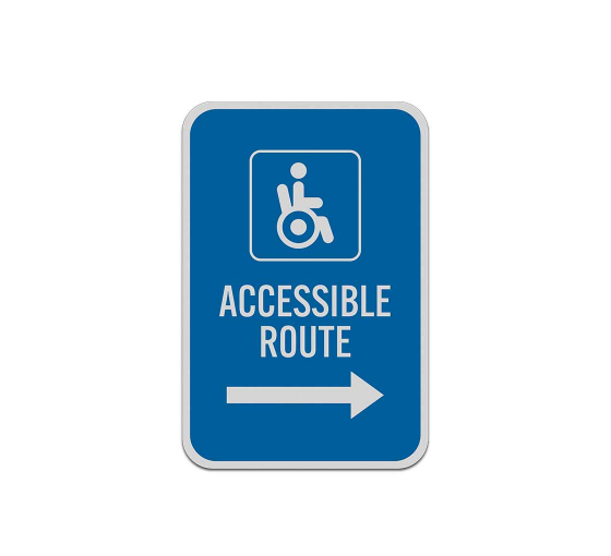 Accessible Route Aluminum Sign (Reflective)