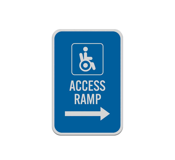Access Ramp Aluminum Sign (Reflective)