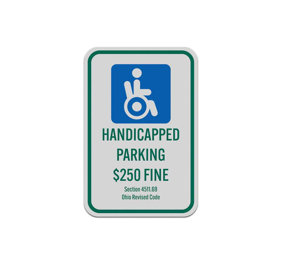 Handicapped Parking Aluminum Sign (Reflective)