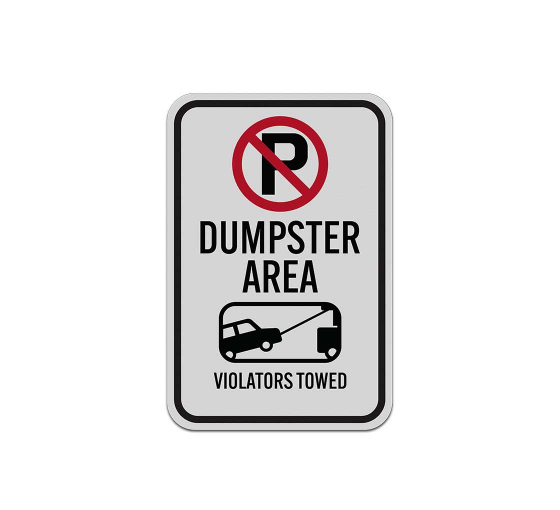 Violators Towed Aluminum Sign (Reflective)