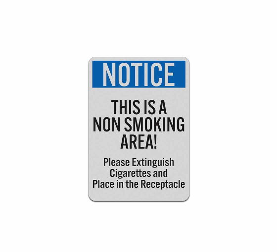 This Is A Non Smoking Area Aluminum Sign (Reflective)