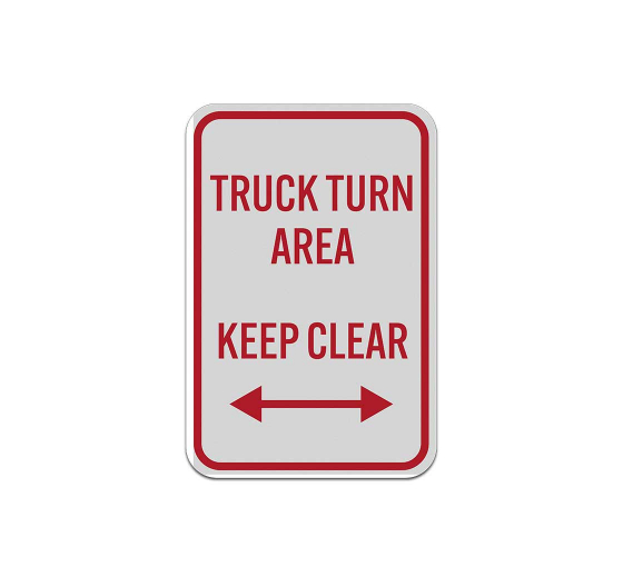 Truck Turn Area Aluminum Sign (Reflective)