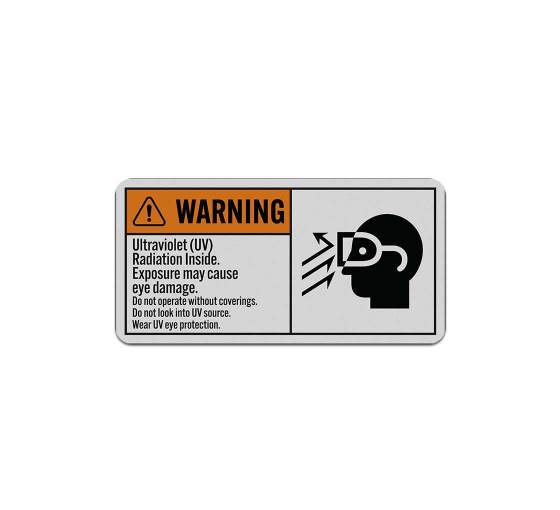 ANSI Warning UV Radiation Aluminum Sign (Reflective)