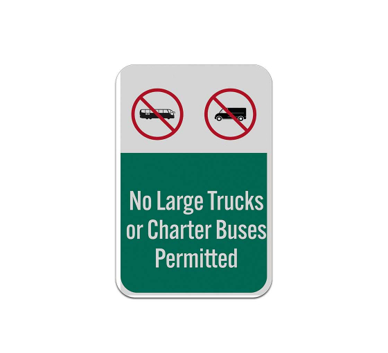 No Large Trucks Aluminum Sign (Reflective)