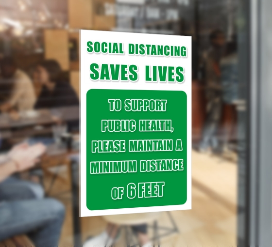 Social Distancing Saves Lives Window Decals