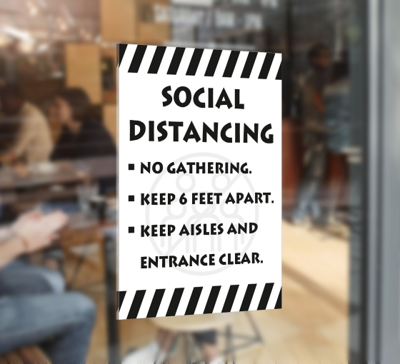 Social Distancing No Gathering Window Decals