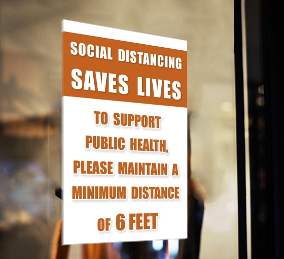 Social Distancing Saves Lives Window Clings