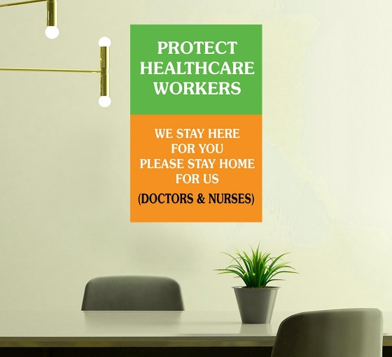 Protect Health Care Workers Stay at Home Vinyl Posters