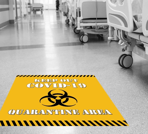 Keep Out Covid-19 Quarantine Area Floor Decals