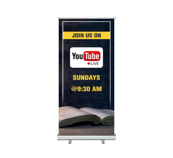 Join us on Youtube Live Roll up Banner Stands