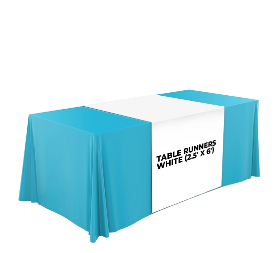 2.5' x 6' Table Runners - White