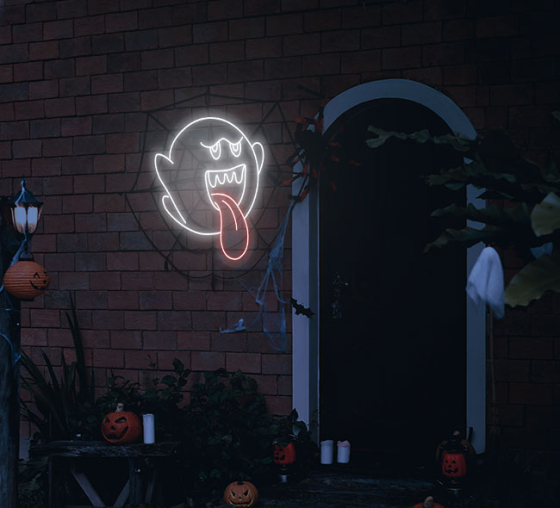 Cute Ghost Home Decoration LED Decor Halloween BOO Neon Sign