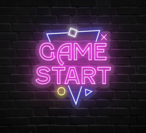 Game Start Neon Sign